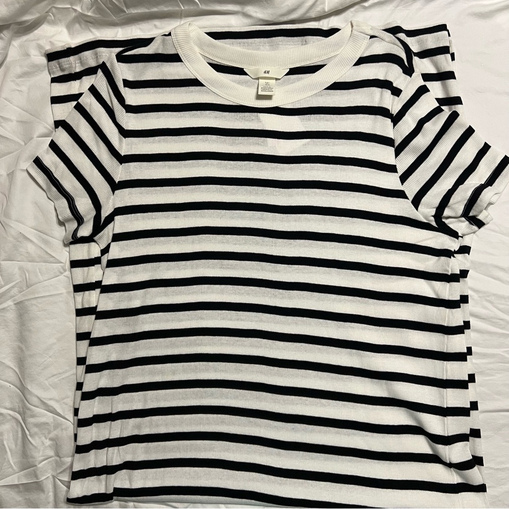 Striped Black and White T-Shirt Dress
